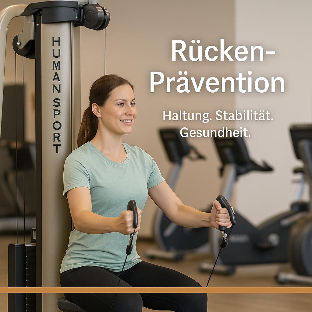 Rücken Prävention Frau trainiert